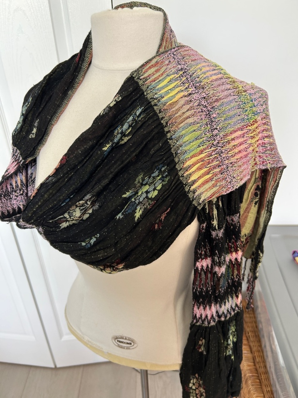 Crinkle long scarf 8” wide 76” long